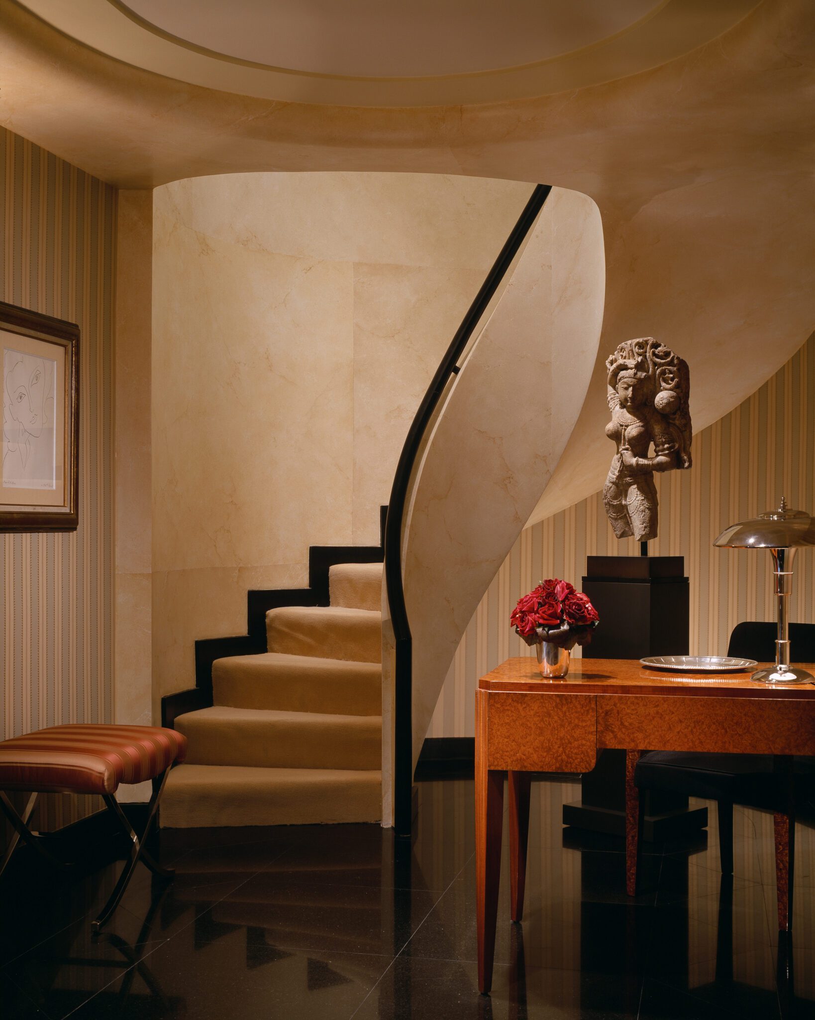 glamorous entryway with stairway
